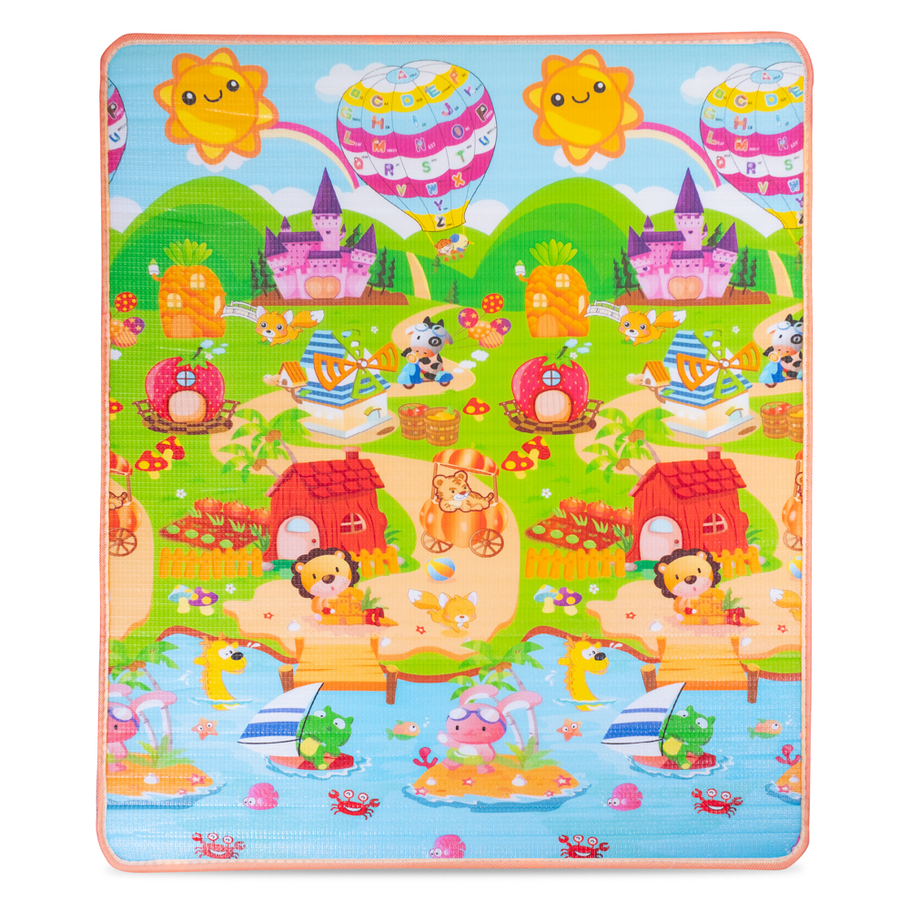 Rolovatelná dětská podložka inSPORTline Lhotino 150x180x1,5 cm Pláž/Farma - Obrázek 5