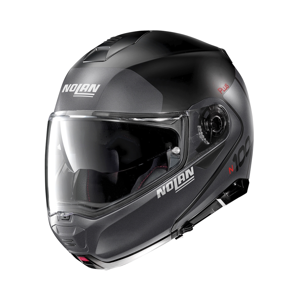 Levně Moto helma Nolan N100-5 Plus Distinctive N-Com P/J Flat Black XL (61-62)
