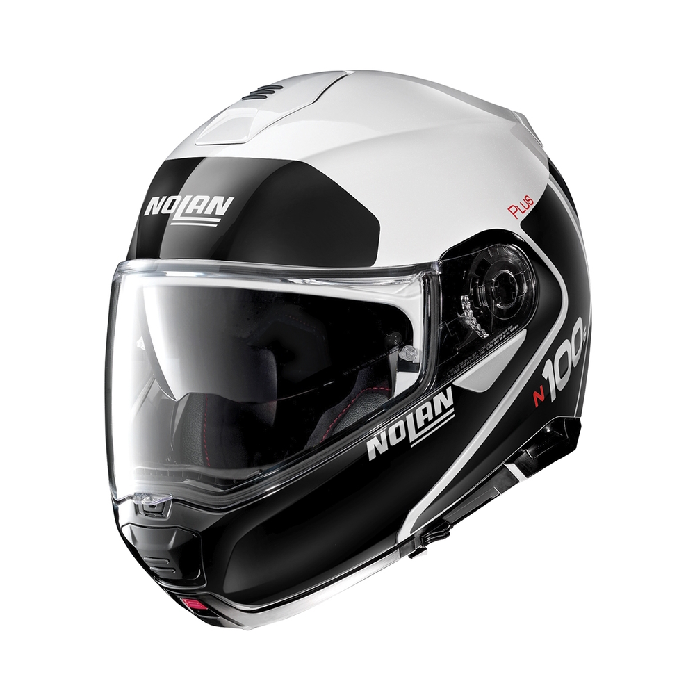Levně Moto helma Nolan N100-5 Plus Distinctive N-Com P/J Metal White 3XL (65)