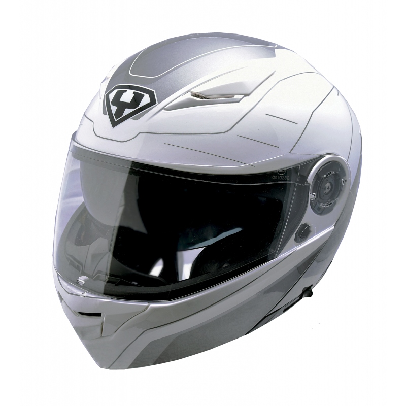 Levně Výklopná moto helma Yohe 950-16 White-Grey XS (53-54)