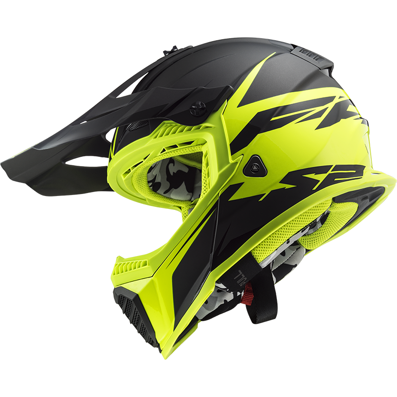 Moto přilba LS2 MX437 Fast Evo Roar Matt Black H-V Yellow XXS (51-52) - Obrázek 6