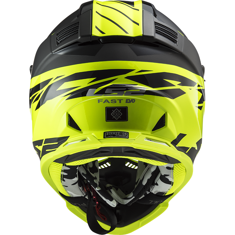 Moto přilba LS2 MX437 Fast Evo Roar Matt Black H-V Yellow XXS (51-52) - Obrázek 3