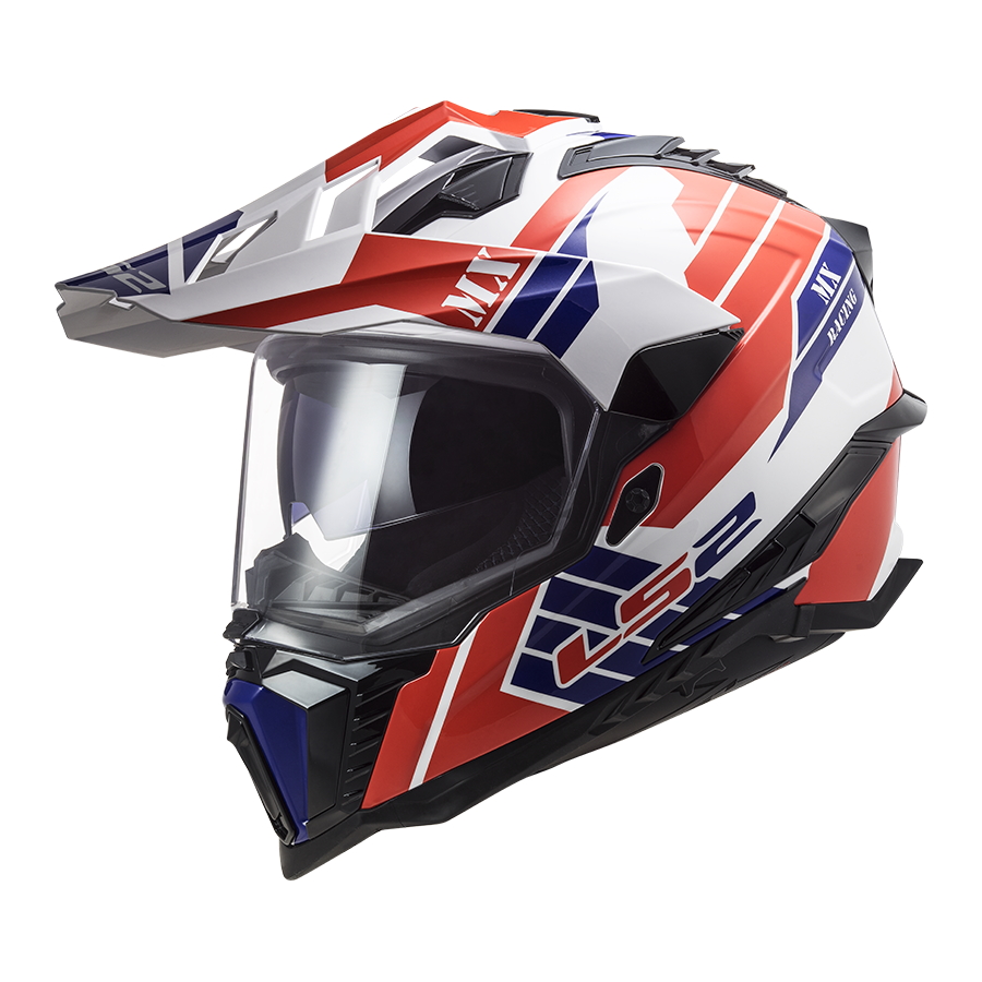 Enduro helma LS2 MX701 Explorer Atlantis Glossy Red White Blue - S (55-56)