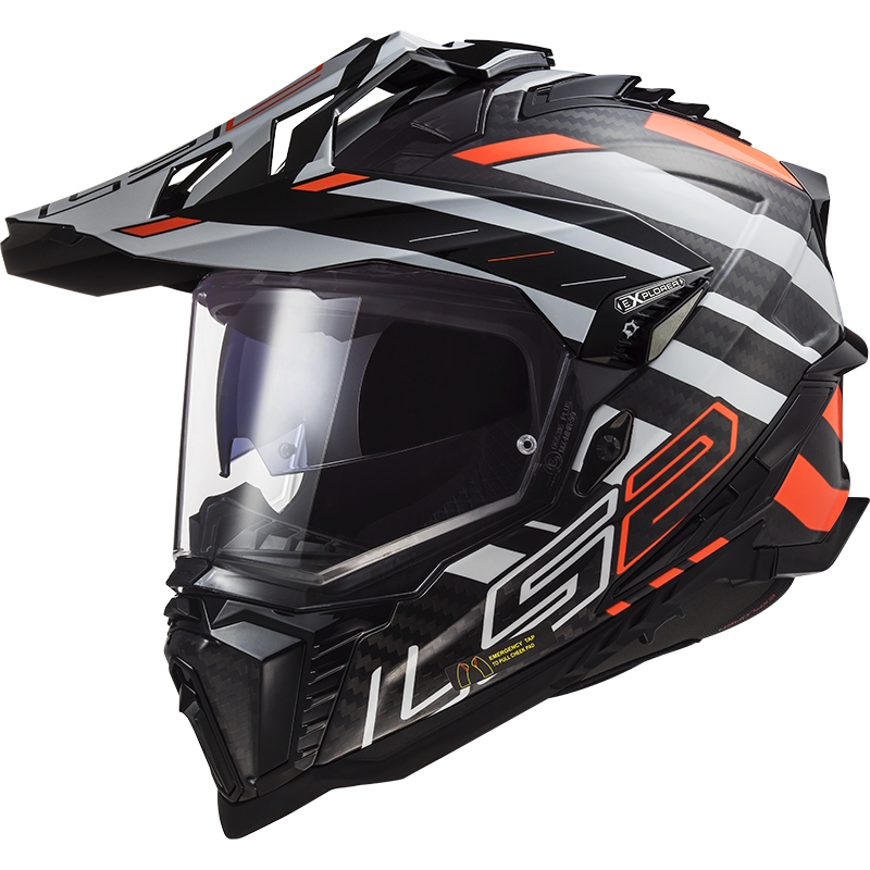 Enduro helma LS2 MX701 Explorer C Edge Black Fluo Orange 3XL (65-66)