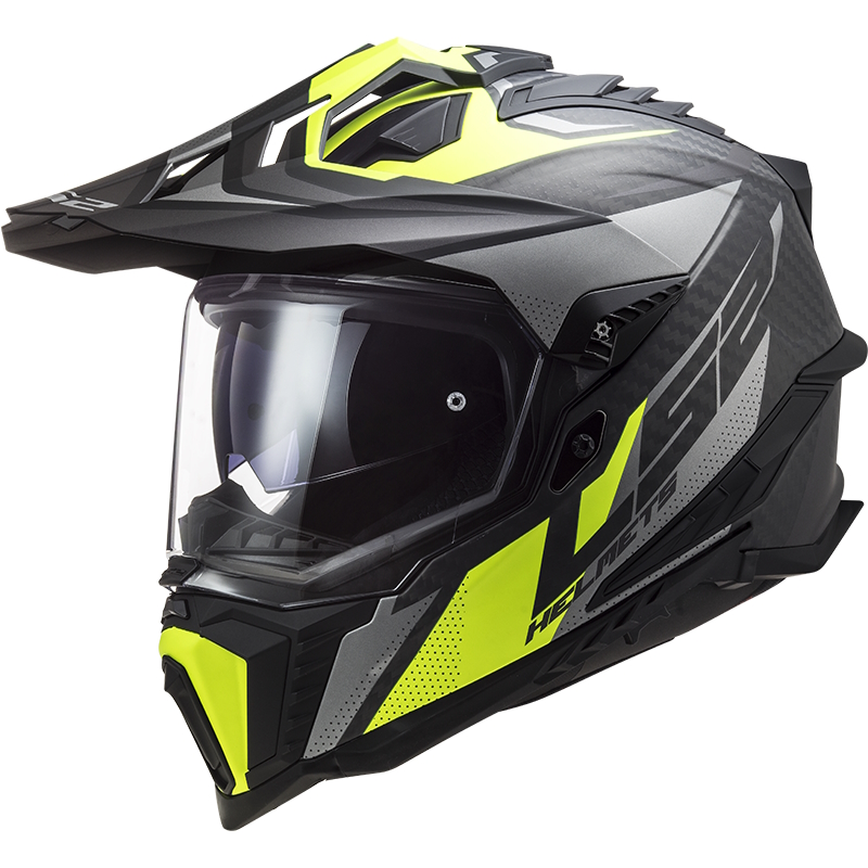 Enduro helma LS2 MX701 Explorer C Focus Matt Titanium H-V Yellow - M (57-58)