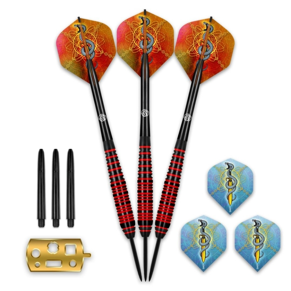 Šipky Shot Value Range Mystic Red Plated Brass steel 3ks 23 g (obrázek 3)