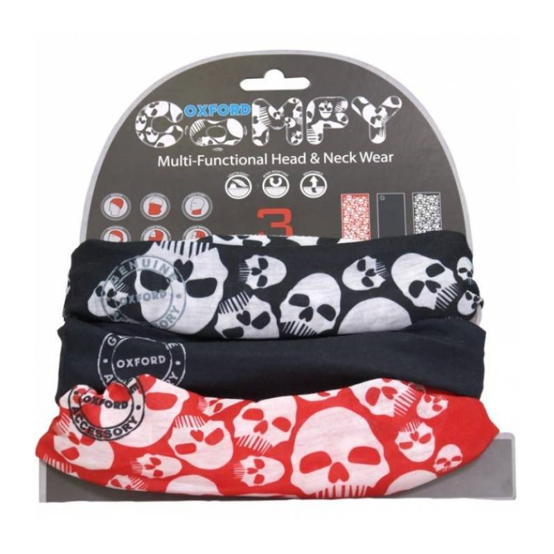 Univerzální multifunkční nákrčník Oxford Comfy 3-pack  Skulls - Skulls