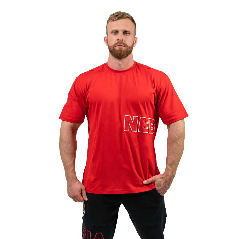 Tričko s krátkým rukávem Nebbia Dedication 709 Red - XXL