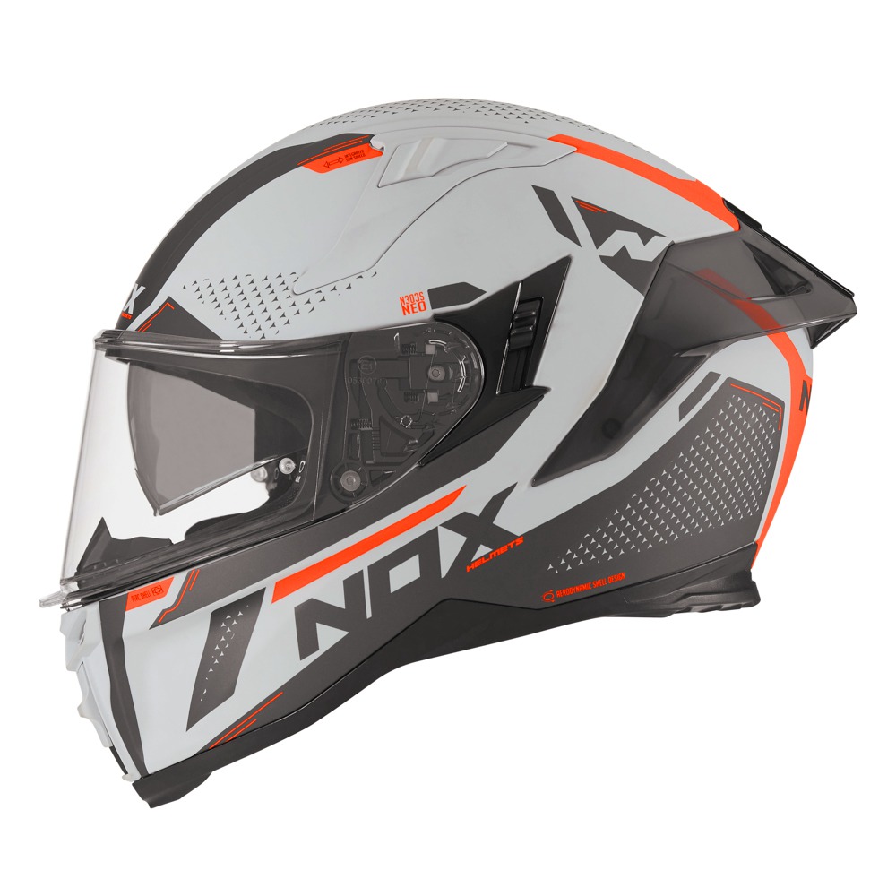 Moto přilba NOX N303-S NEO šedá-neon oranžová  XXL (63-64)