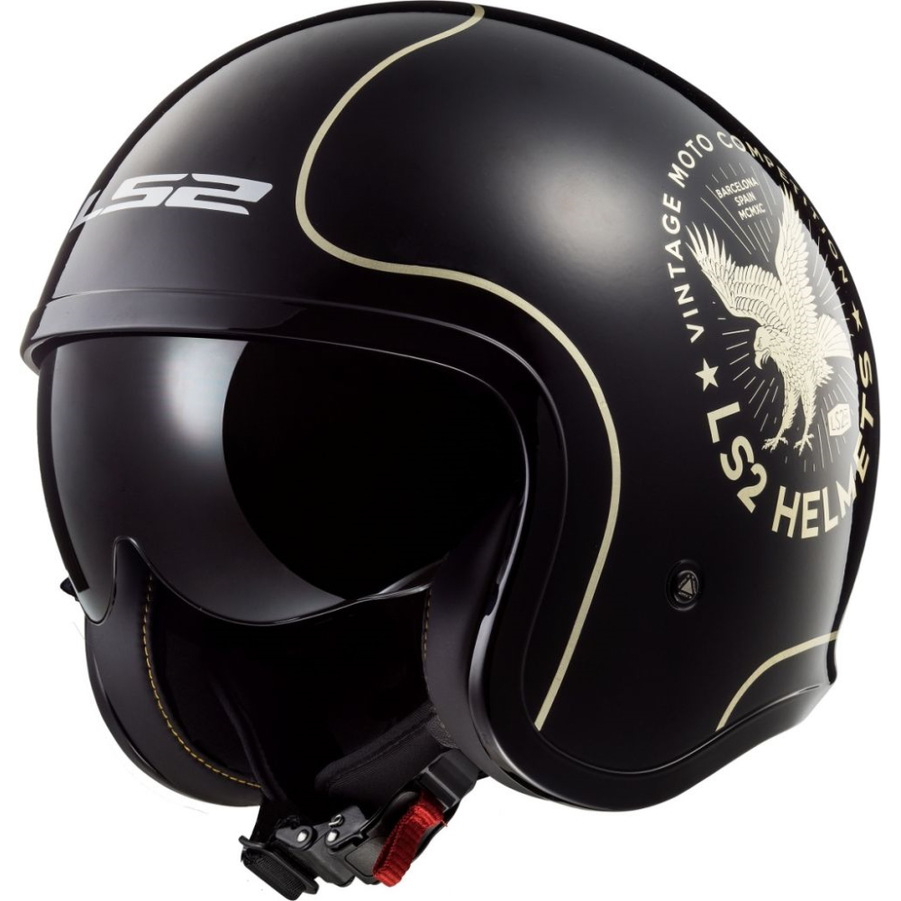 Moto přilba LS2 OF599 Spitfire Flier Black Gold Black Gold