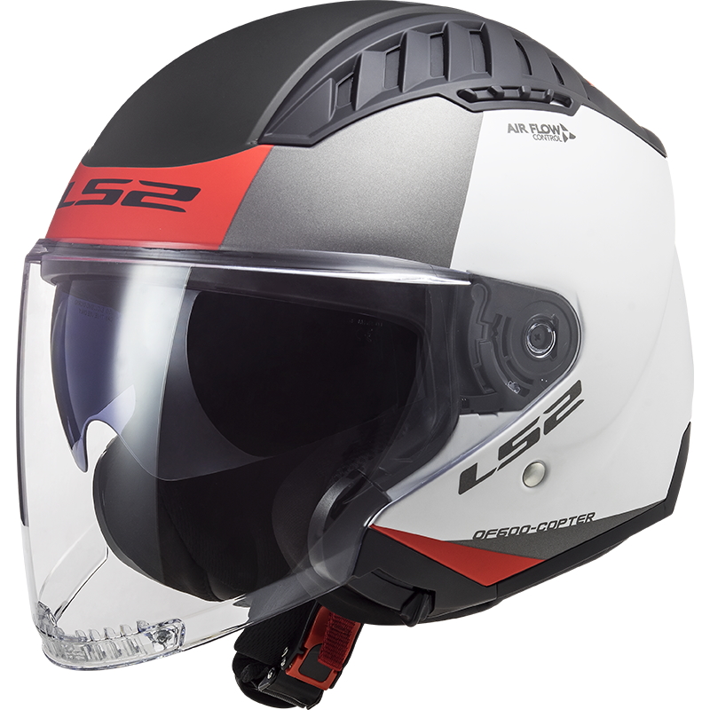 Moto přilba LS2 OF600 Copter Urbane Matt White Red XS (53-54)