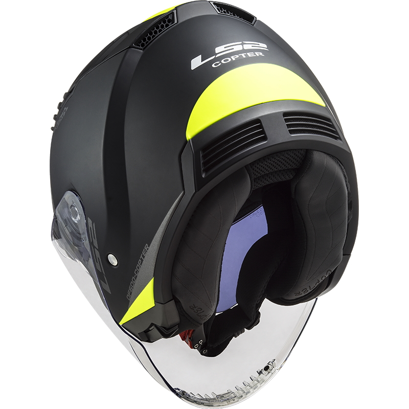 Moto přilba LS2 OF600 Copter Urbane Matt Black H-V Yellow XS (53-54) (obrázek 9)