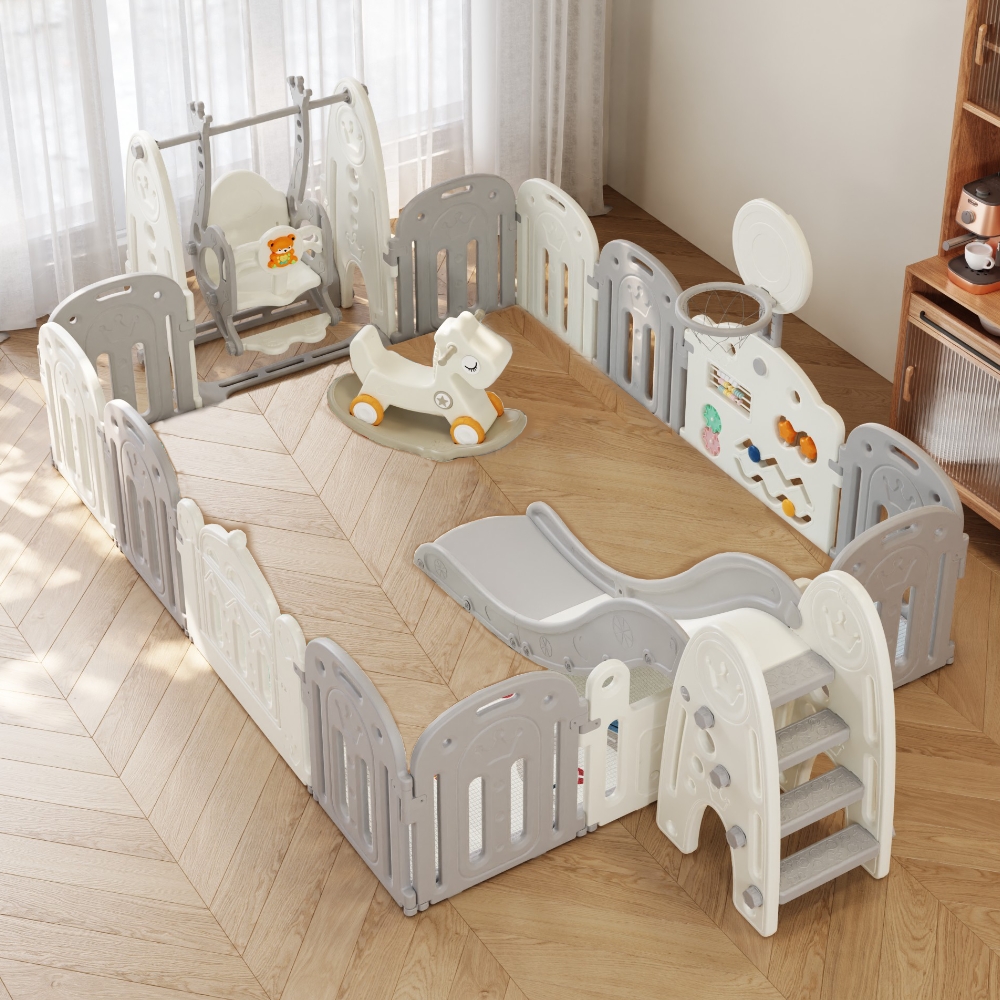 Dětská plastová ohrádka s příslušenstvím inSPORTline Teutonino 186×236 cm