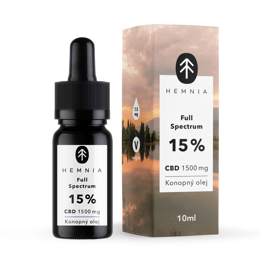 Konopný olej Hemnia Full Spectrum CBD 15%, 1500 mg, 10 ml