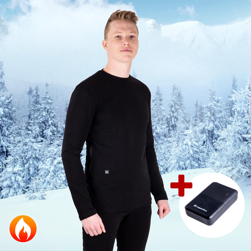 Pánské vyhřívané triko W-TEC Insulong s 10 000 mAh powerbankou  černá  3XL