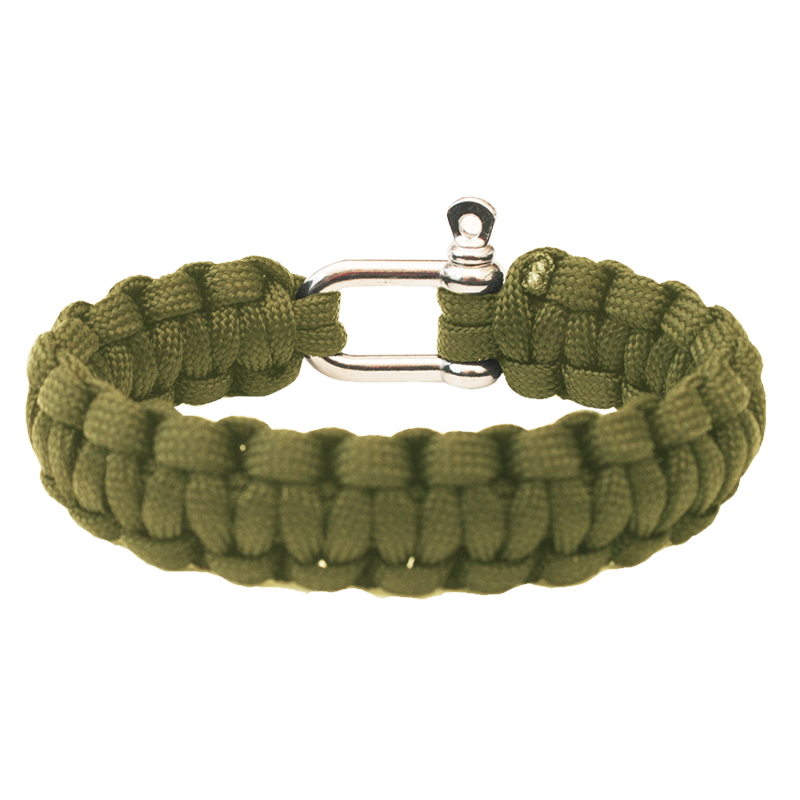 Náramek Highlander Paracord - kovová spona  olivově zelená - olivově zelená