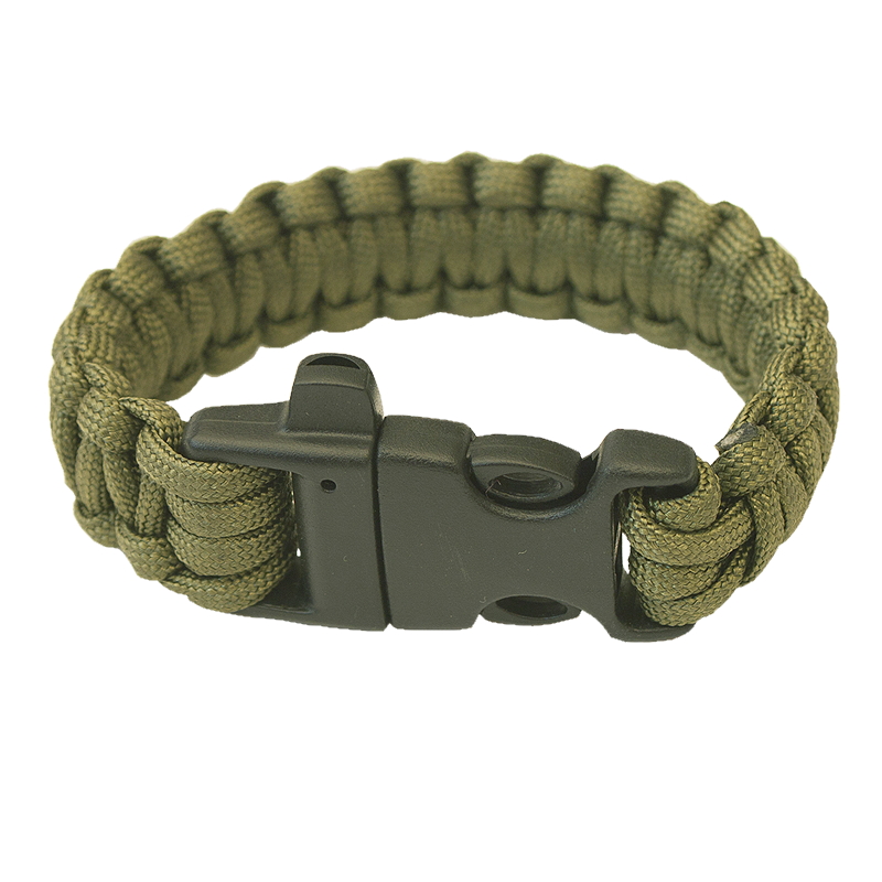 Náramek Highlander Paracord - trojzubec, píšťalka  olivově zelená - olivově zelená