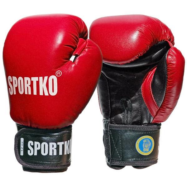 Boxerské rukavice SportKO PK1  červená  10oz - červená