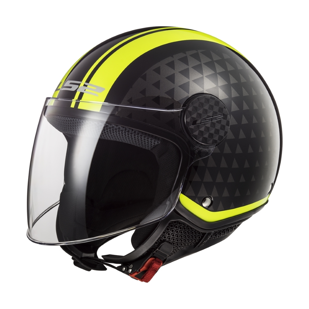 Levně Moto přilba LS2 OF558 Sphere Lux Crush Black H-V Yellow L (58-59)