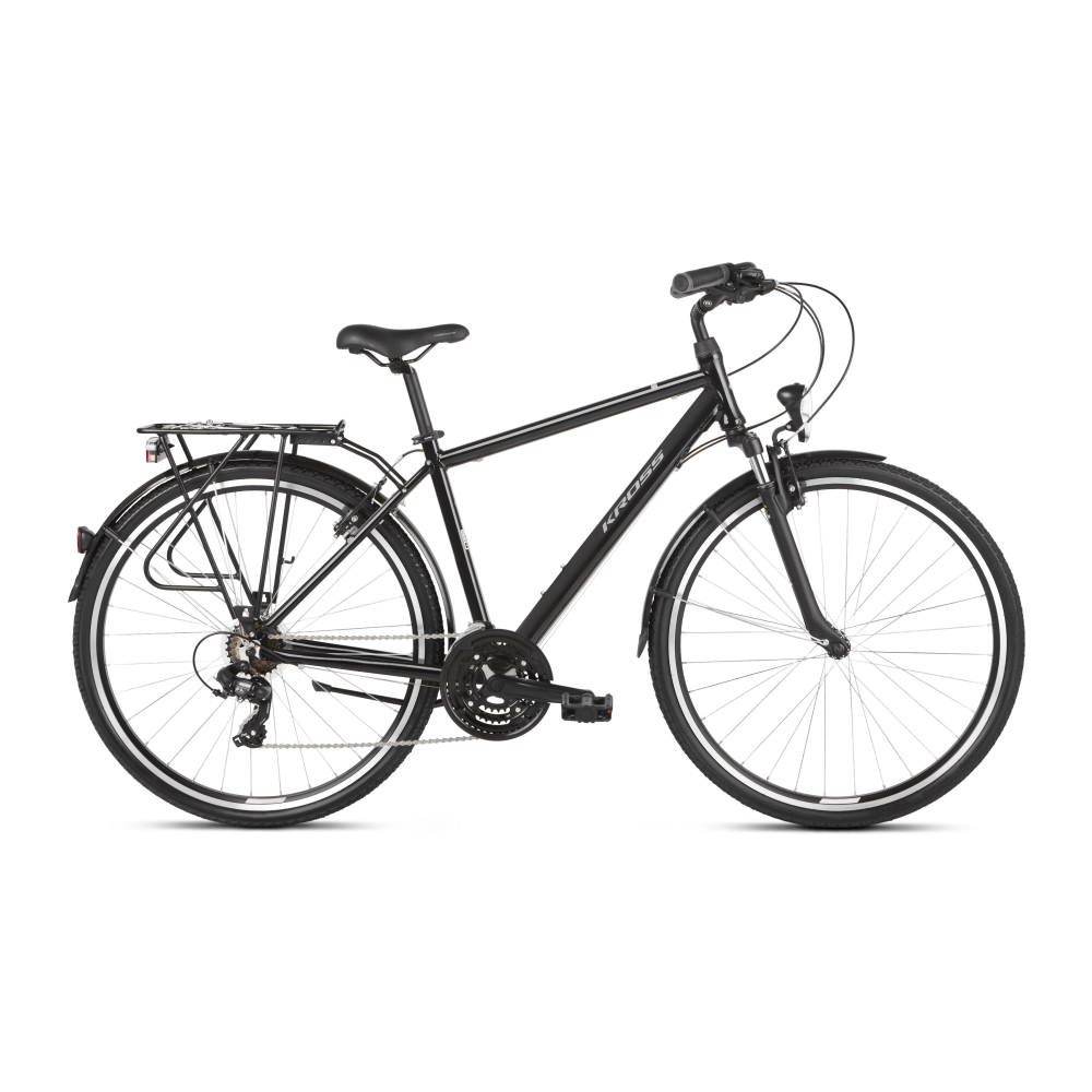 Pánské trekingové kolo Kross Trans 1.0 28" SR - model 2021 L (21") černá/šedá