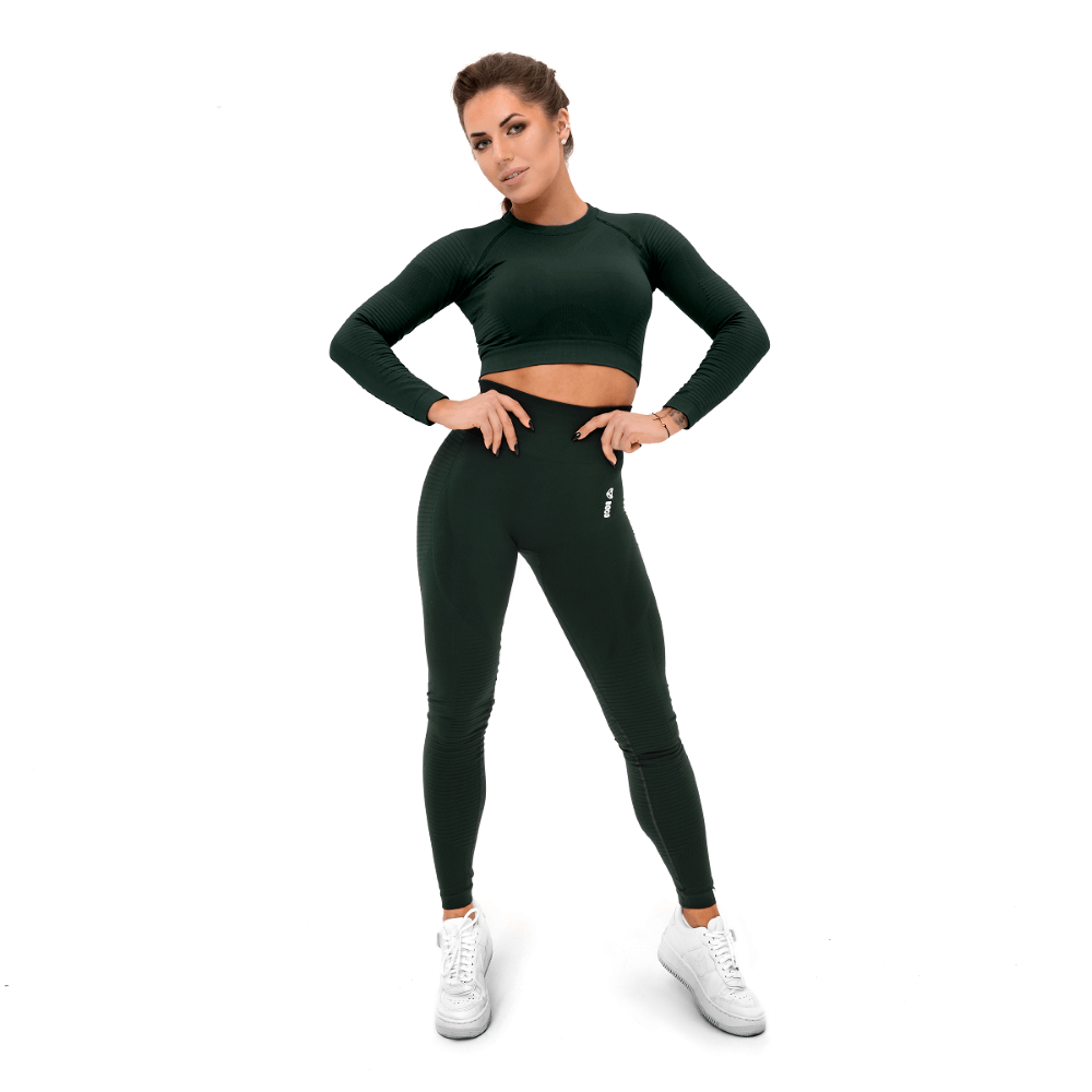 Dámské legíny Boco Wear Bottle Green Cropped zelená XS/S - Obrázek 2