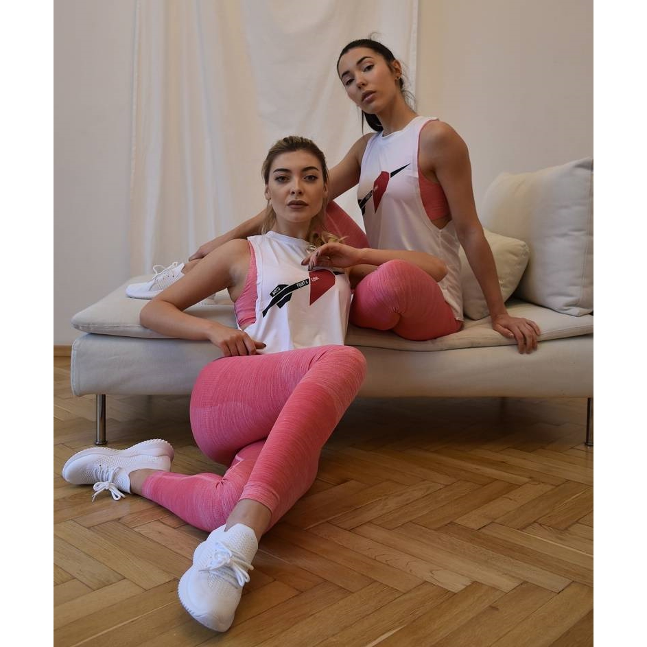 Dámské legíny Boco Wear Raspberry Melange Push Up růžová XS/S - Obrázek 4