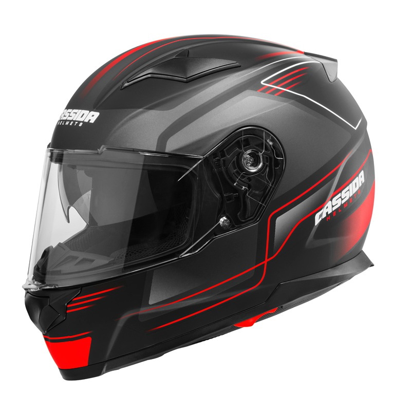 Moto přilba Cassida Apex Fusion černá matná/červená fluo/bílá - S (55-56) CASSIDA