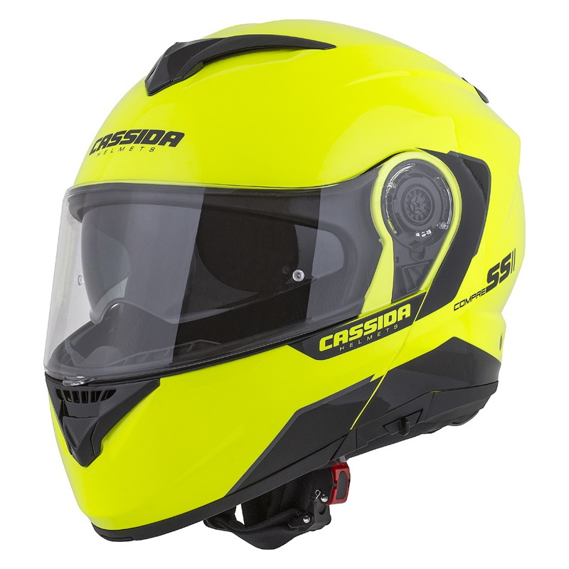 Moto přilba Cassida Compress 2.0 Refraction P/J  žlutá fluo/černá/šedá  L (59-60) - žlutá fluo,černá