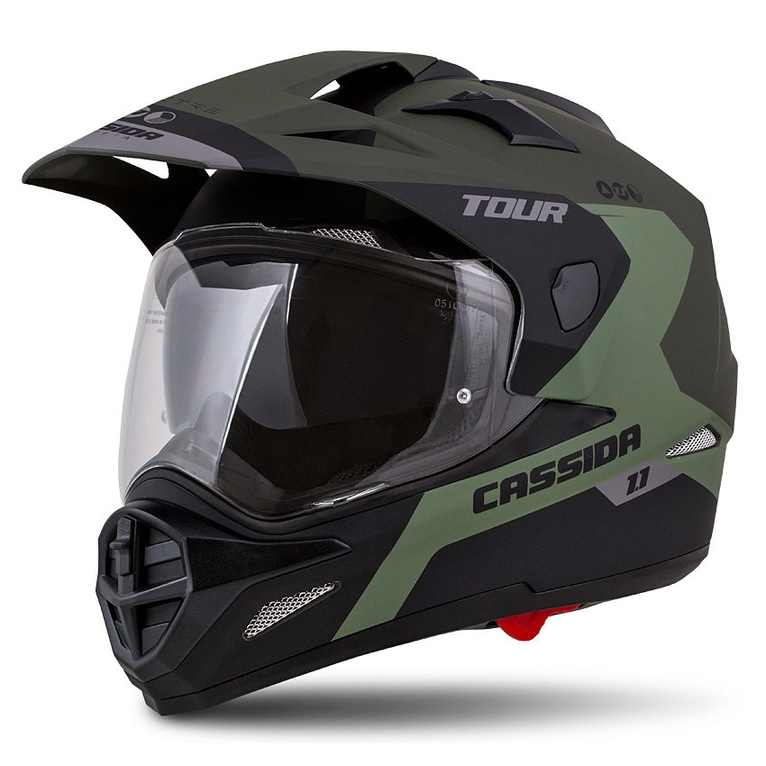 Moto přilba Cassida Tour 1.1 Spectre zelená army matná/šedá/černá - XL (61-62)