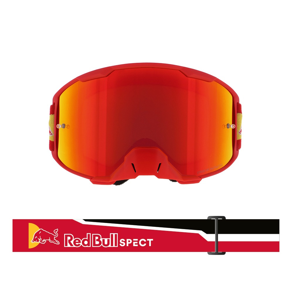 Motokrosové brýle RedBull Spect Strive, červené matné, plexi červené zrcadlové - Obrázek 3