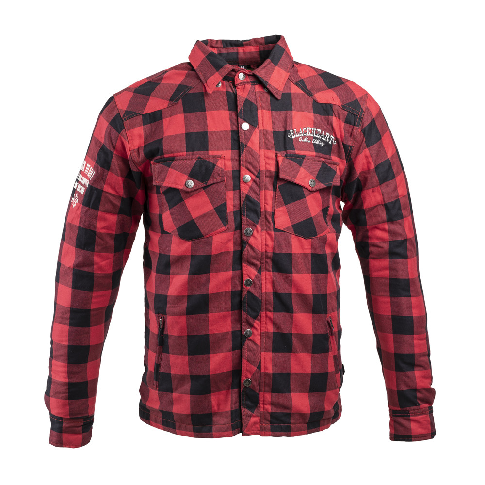 Flanelová košile W-TEC Black Heart Reginald s aramidem červeno-černá - S