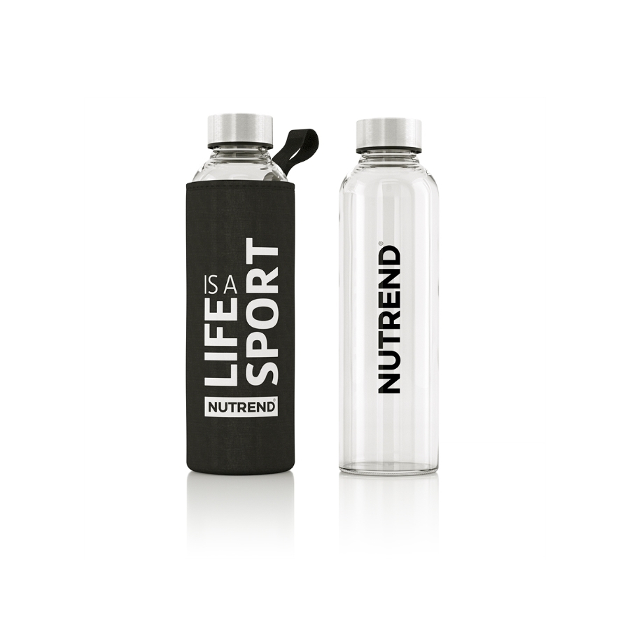 Skleněná láhev s termo obalem Nutrend Active Lifestyle 500 ml černá