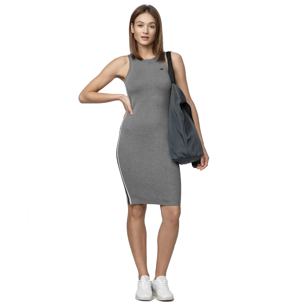 Pletené šaty 4F SUDD012 Middle Grey Melange S (obrázek 6)