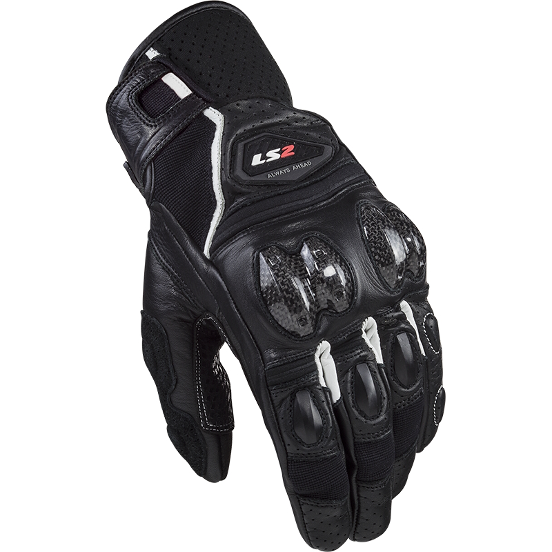 Levně Pánské moto rukavice LS2 Spark 2 Leather Black White černá/bílá L