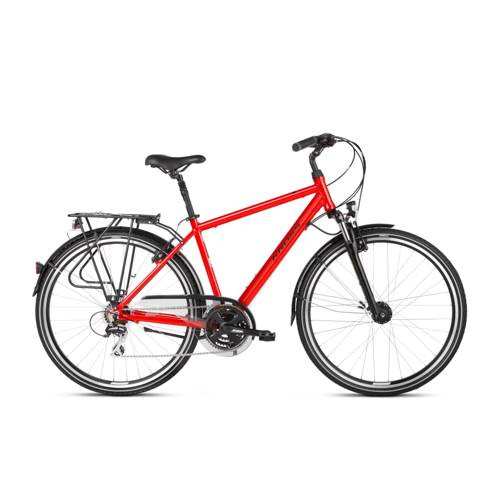 Pánské trekingové kolo Kross Trans 3.0 28" - model 2021 M (19") černá/červená/stříbrná