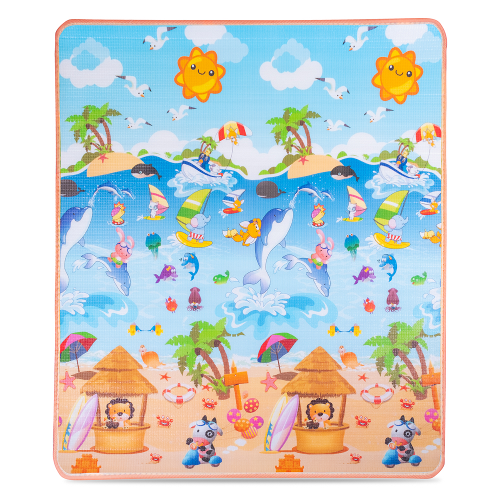 Rolovatelná dětská podložka inSPORTline Lhotino 150x180x1,5 cm Pláž/Farma - Obrázek 6