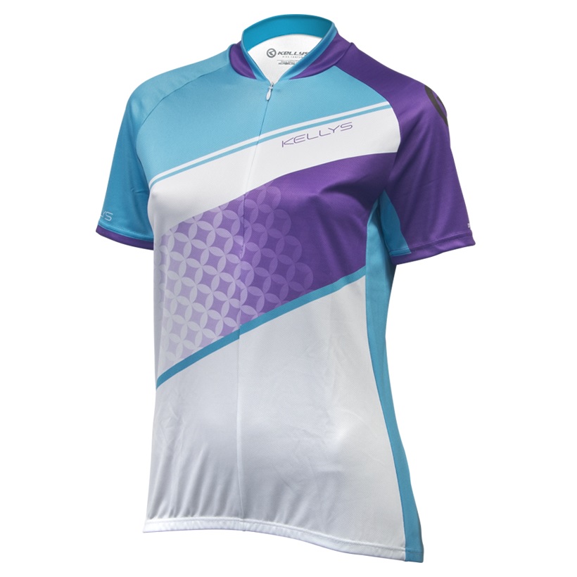 Levně Dámský cyklistický dres Kellys Jody 016 - krátký rukáv Violet-Azure L