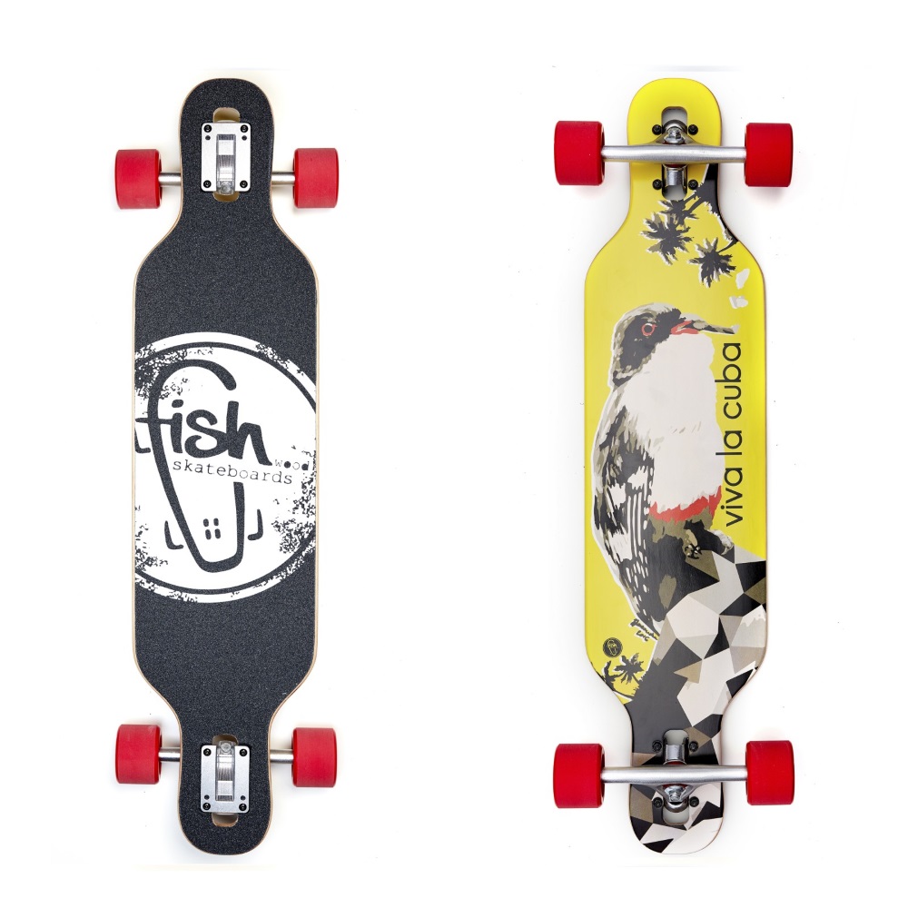 Longboard Fish Viva La Cuba 35" Silver-Red