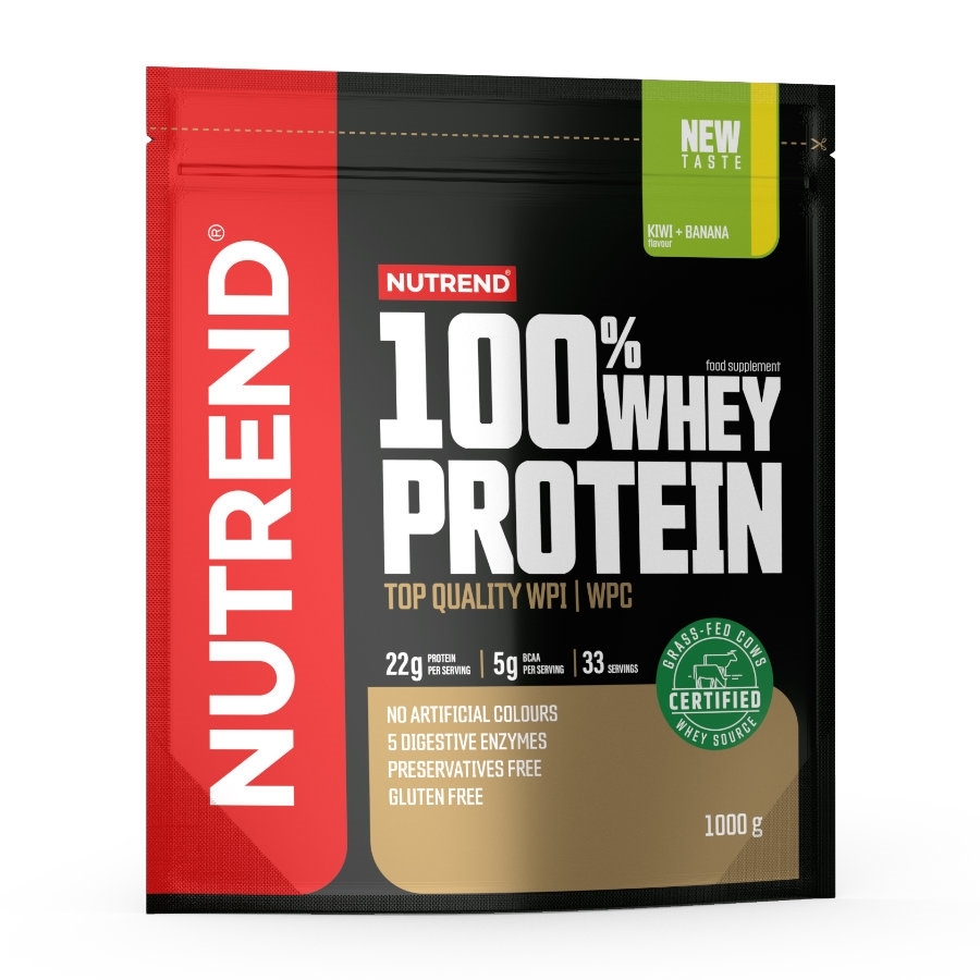 Práškový koncentrát Nutrend 100% WHEY Protein 1000g jahoda