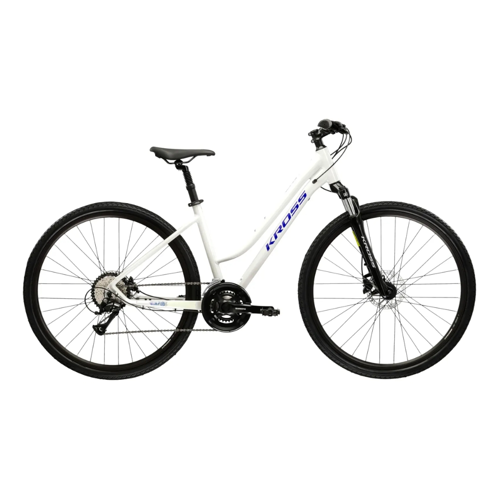 Dámské crossové kolo Kross Evado 4.0 28" Gen 007 M (17", 158-170 cm) šedá / námořnická modrá / lesk