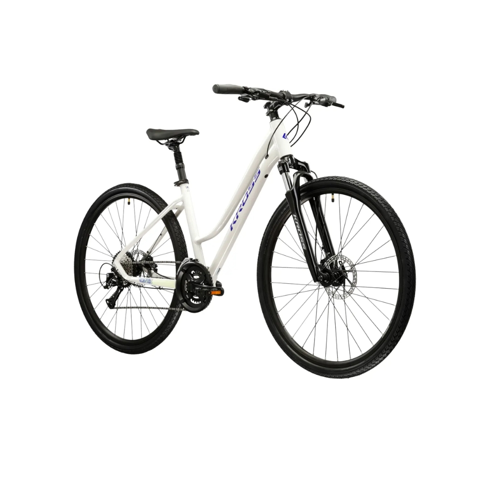 Dámské crossové kolo Kross Evado 4.0 28″ Gen 007 L (19″, 168-180 cm) šedá/námořnická modrá/lesk