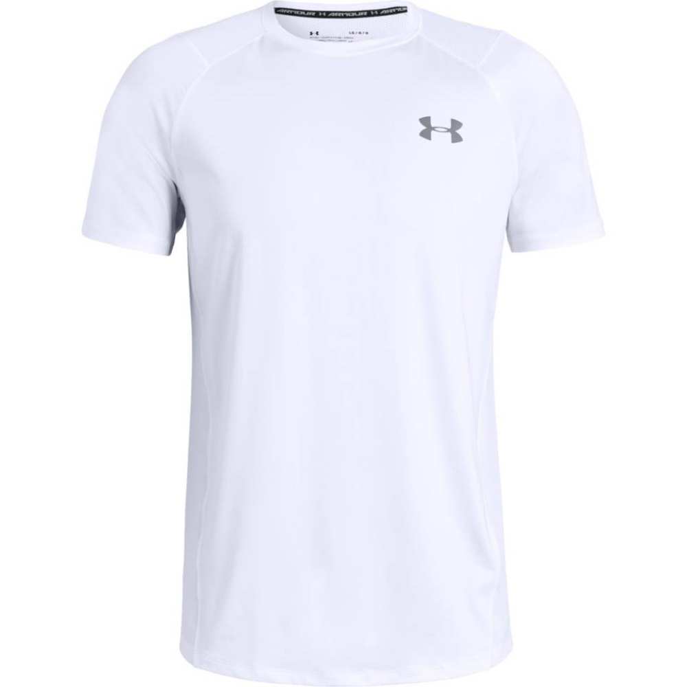 Levně Pánské triko Under Armour Raid 2.0 SS Left Chest White/Steel XL