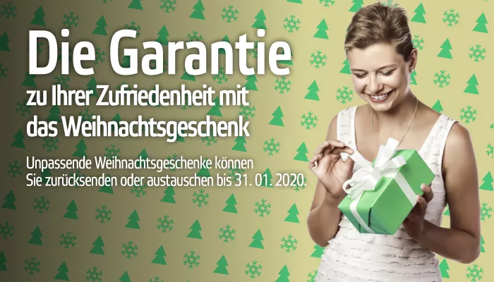 Weihnachtsgeschenke über das Internet mit VIP Garantie bis 31.1.2020