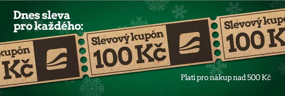 Sleva 100 Kč při nákupu nad 500 Kč. Časově omezená akce!