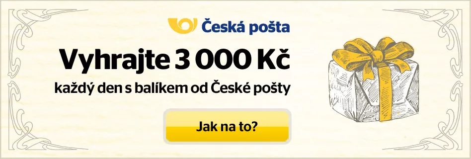Vyhrávejte s balíky České pošty 3 000 Kč každý den!