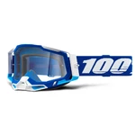 Motorkářské brýle 100% Racecraft 2 modré, čiré plexi