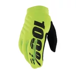 Moto Glove 100% Brisker fluo žlutá/černá