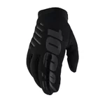 Kinder Motocross- und Fahrradhandschuhe 100% Brisker Youth schwarz - schwarz