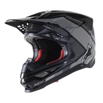 Helma na motorku Alpinestars Supertech S-M10 Carbon Meta2 MIPS černá/šedá lesklá