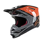 Moto helma Alpinestars Supertech S-M8 Triple MIPS oranžová/šedá/černá